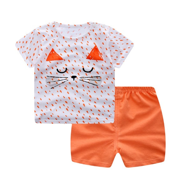 Baby Boy and Girl Cartoon T-Shirt Summer Clothing Set