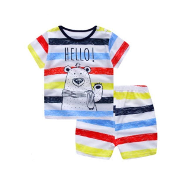 Baby Boy and Girl Cartoon T-Shirt Summer Clothing Set