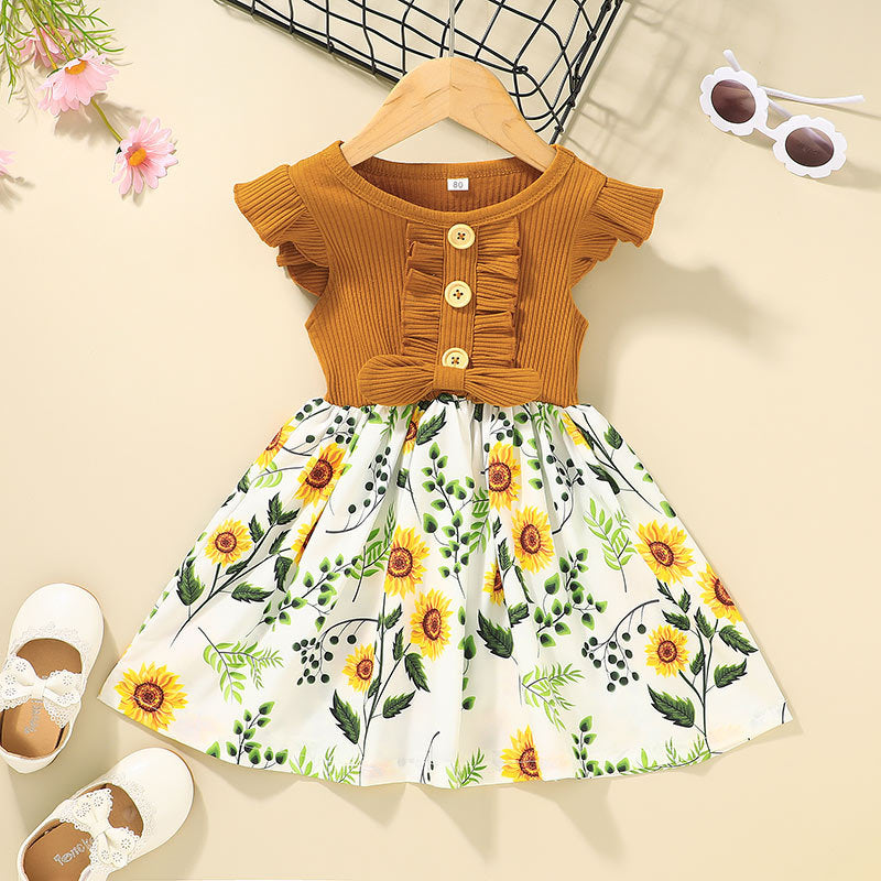 Summer Girls Dress for Toddler Kids in Various Colors