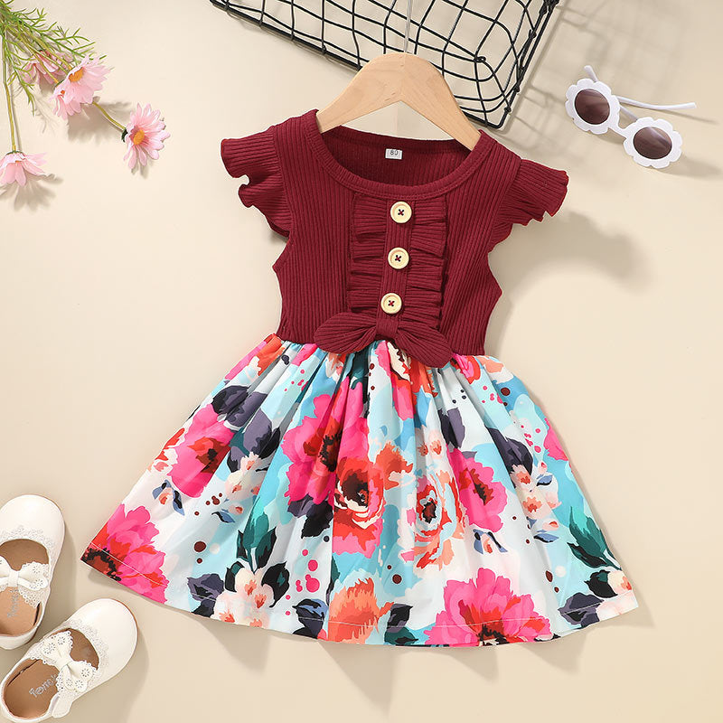 Summer Girls Dress for Toddler Kids in Various Colors
