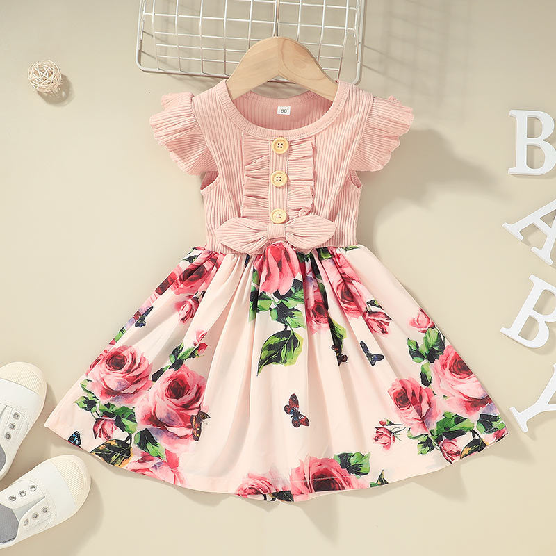 Summer Girls Dress for Toddler Kids in Various Colors