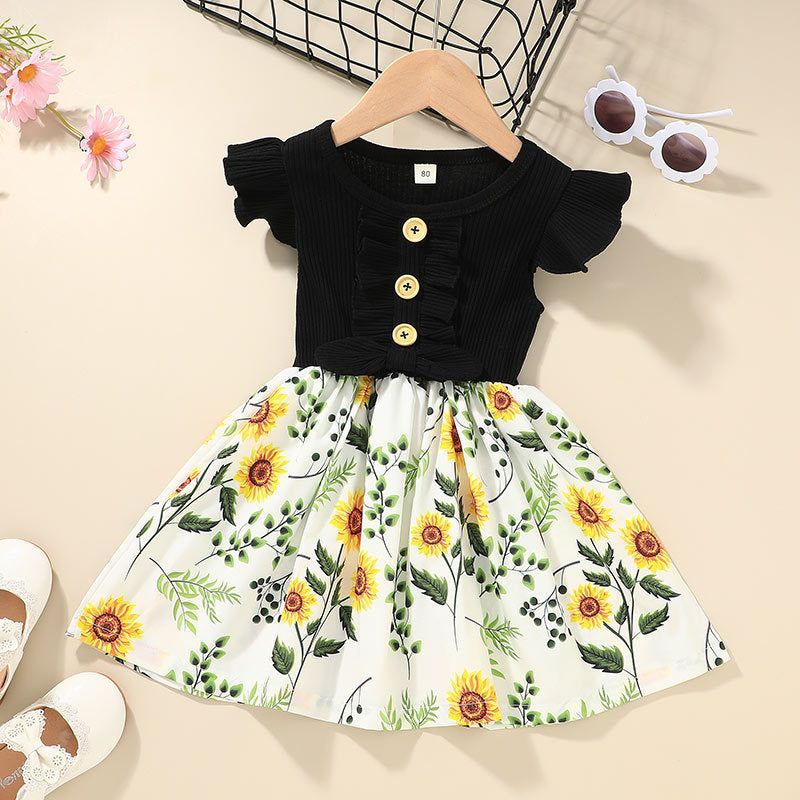 Summer Girls Dress for Toddler Kids in Various Colors