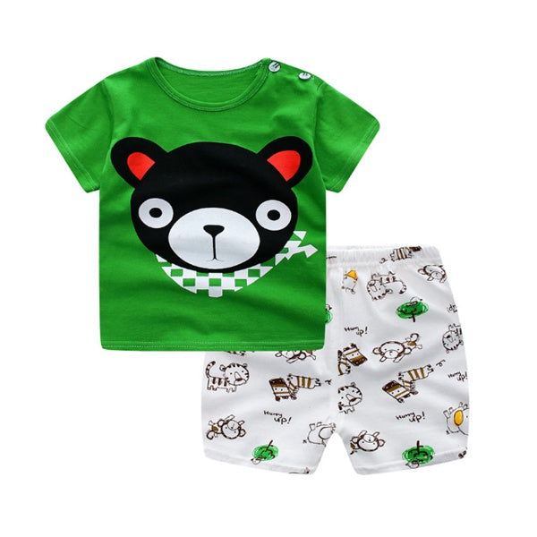 Baby Boy and Girl Cartoon T-Shirt Summer Clothing Set