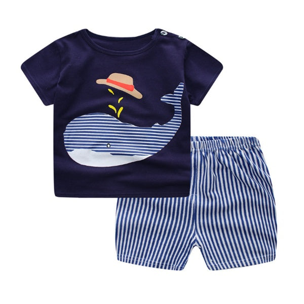 Baby Boy and Girl Cartoon T-Shirt Summer Clothing Set