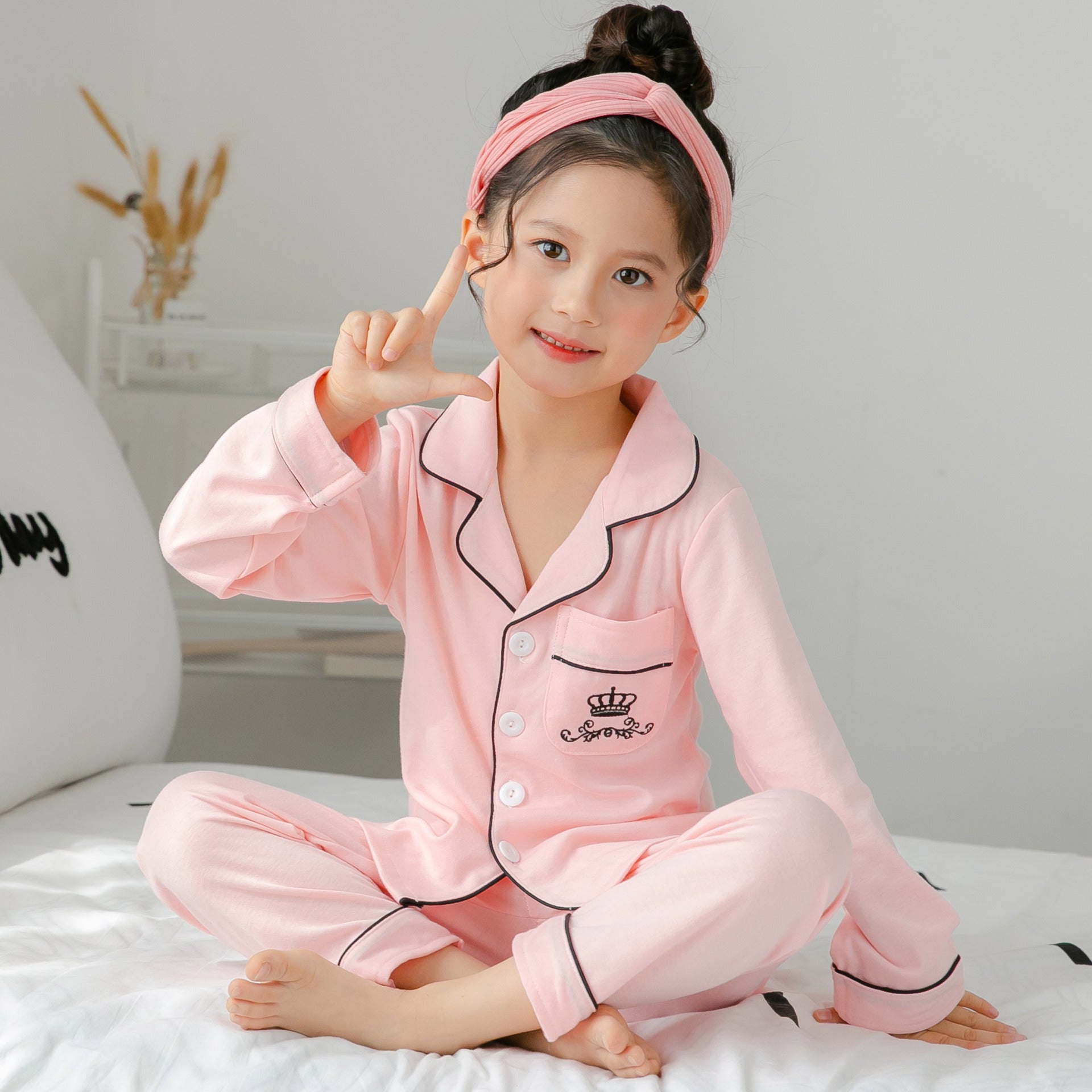 Children's Cotton Pajamas with Stripes and Fleece Thickness