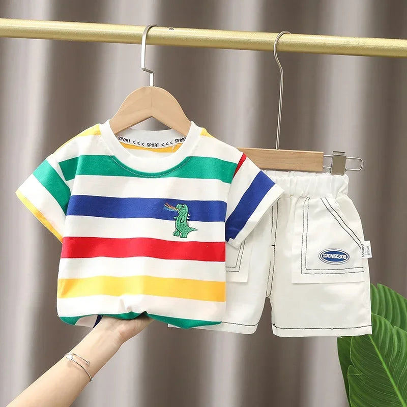 Boys Cotton Summer T-Shirt and Shorts Set 4-6Y