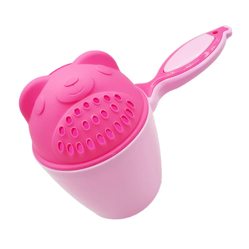 1PC Baby Cartoon Bear Bathing Cup Newborn Kid Shower Shampoo Cup Bailer Baby Kids Shower Water Spoon Bath Wash Cups for 3 Colors