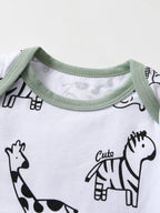 Newborn Baby Boy Spring Autumn Clothes Set Animal Printed Long Sleeve Romper Bodysuit Top infant Pants with Hat Clothing for Boy