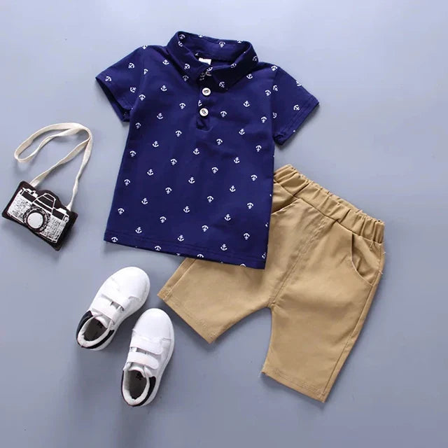 Boys Summer Clothes Set T-Shirt and Shorts 2pcs Outfit