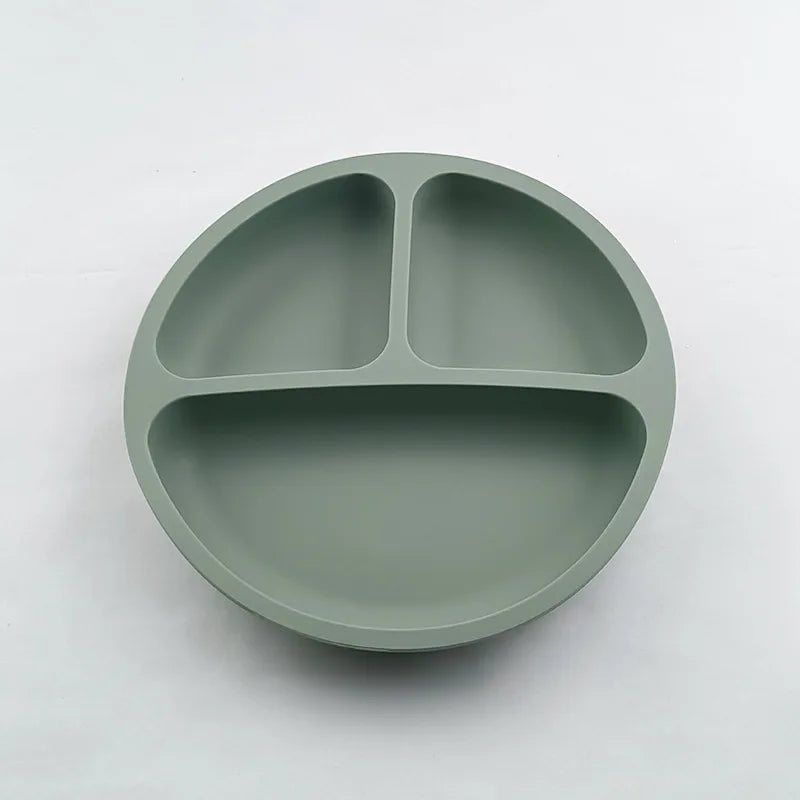 Baby Safe Sucker Silicone Dining Plate Solid Cute Cartoon Children Dishes Suction Toddler Training Tableware Kids Feeding Bowls