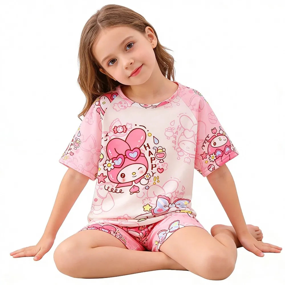 Hello Kitty Girls Summer Pajamas Set for Ages 3 to 12