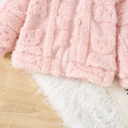 Baby Girl Coat Winter Solid Colour Lambswool Hooded Long Sleeve Girls Coat Cute Girls Warm Clothing