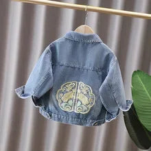 Denim Jacket for Girls Spring Casual Outerwear 7-12Y