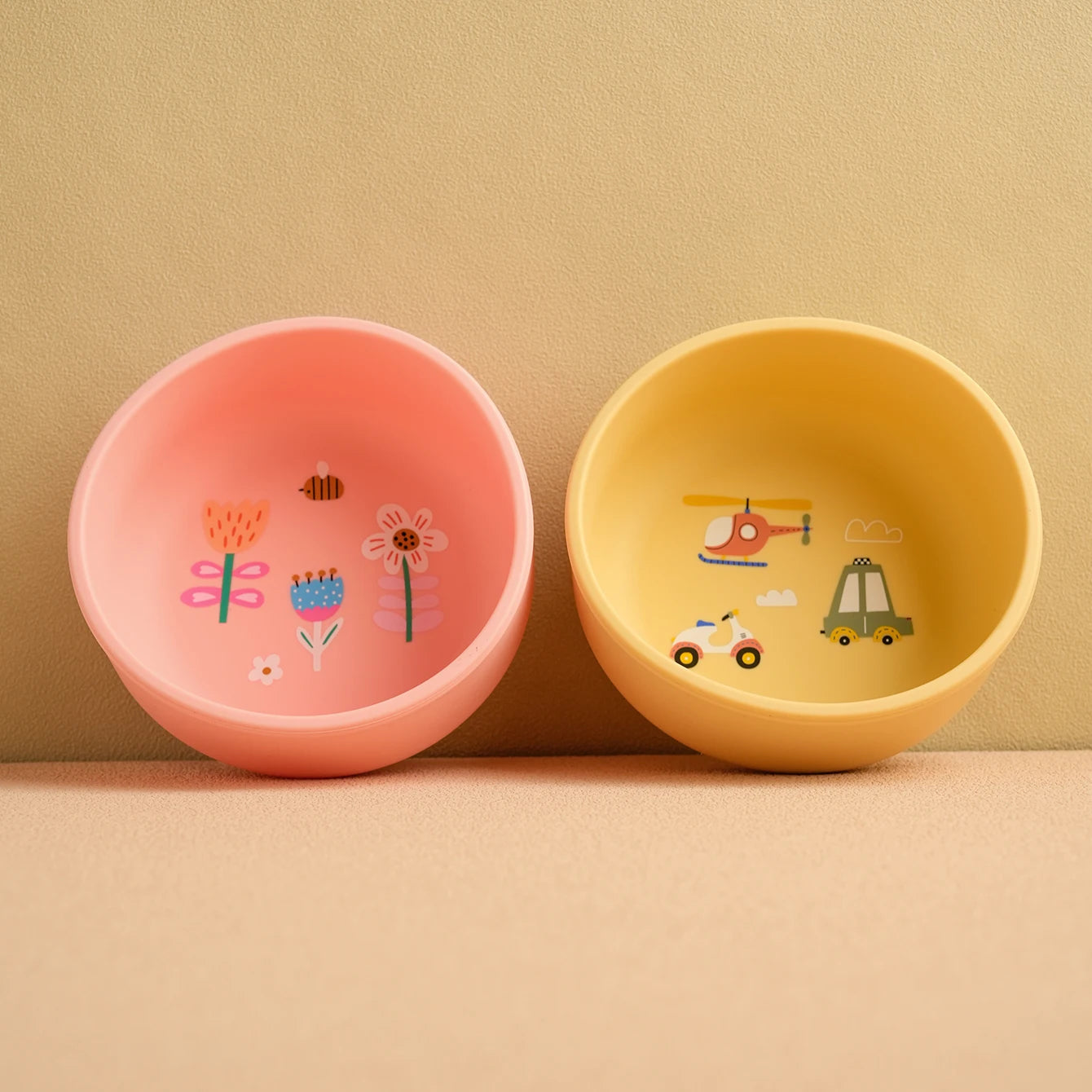 1PCS Baby Weaning Bowl Silicone Cartoon Pattern BPA Free Non Toxic Dishwasher Safe Food Feeding Container Tableware Baby Stuff