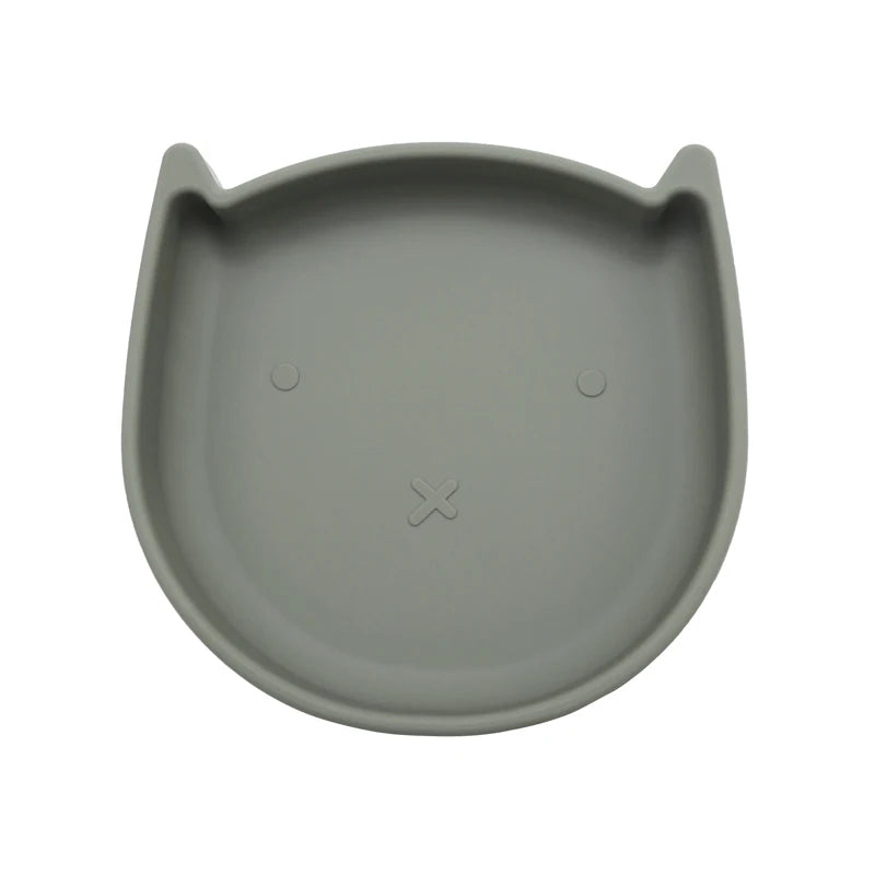 Silicone Cookware Cartoon Animal Feeding Solid Food Baby Dishes Plate Toddle Training Non-slip Suction Tray Children's Tableware
