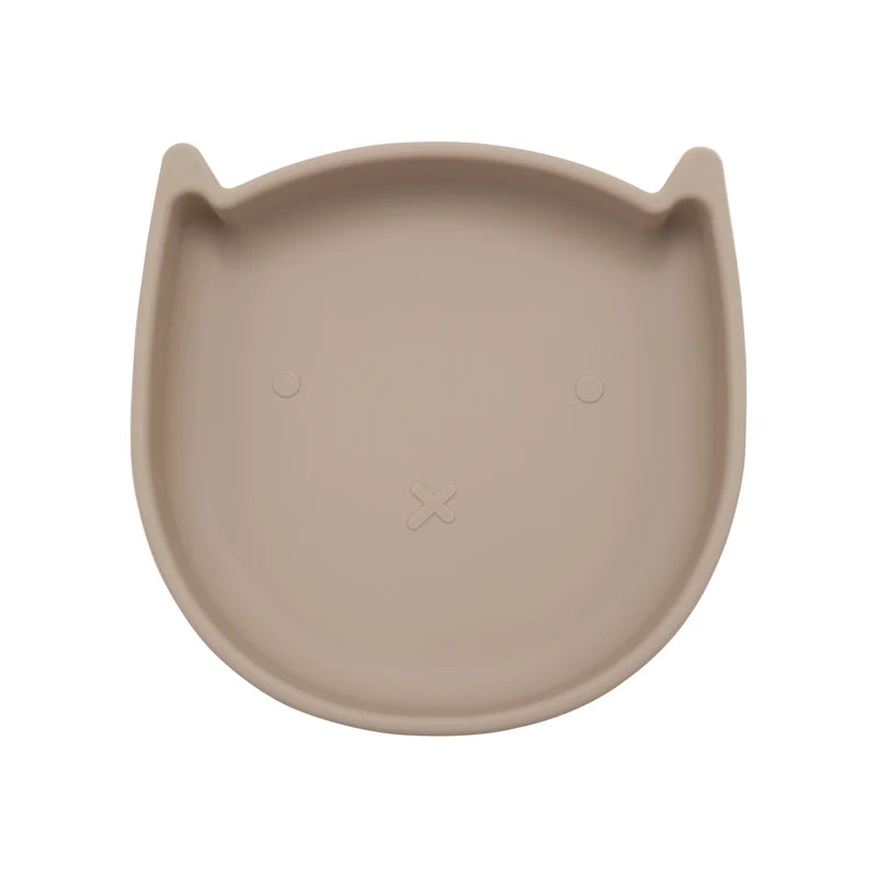Silicone Cookware Cartoon Animal Feeding Solid Food Baby Dishes Plate Toddle Training Non-slip Suction Tray Children's Tableware