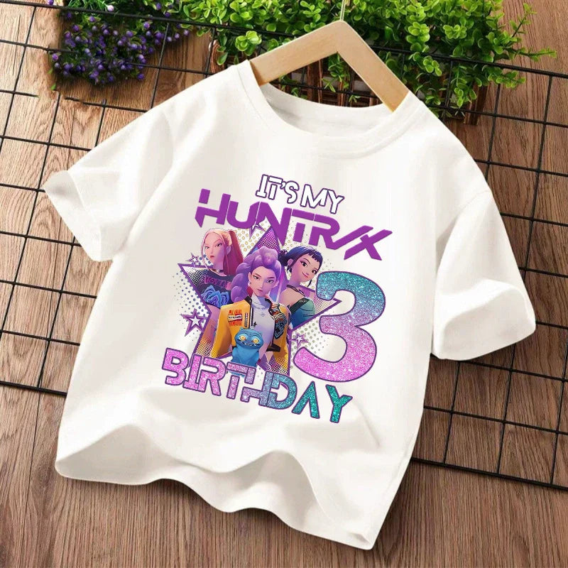 K Pop Demon Hunters Girls Cotton T-Shirt Summer Tee