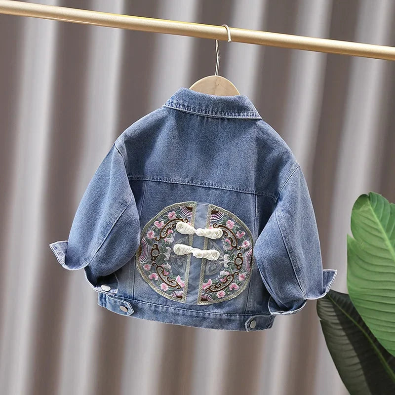 Denim Jacket for Girls Spring Casual Outerwear 7-12Y