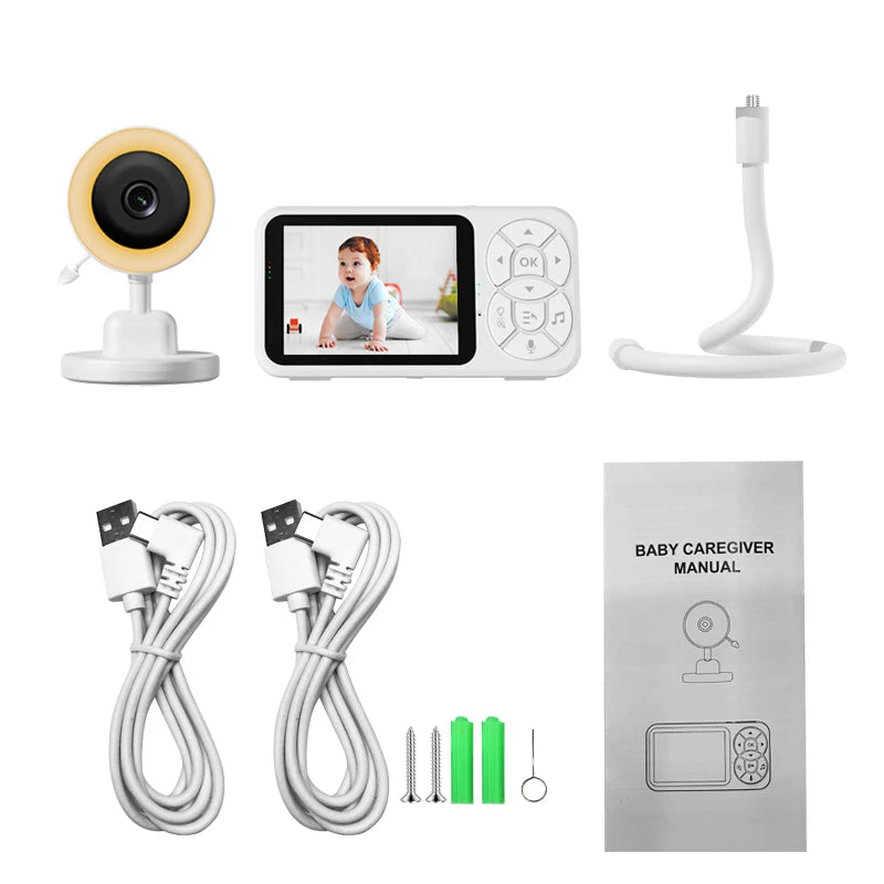 DANMINI new 3.5 "RGB night light baby monitor with night vision temperature detection voice intercom baby nanny security camera