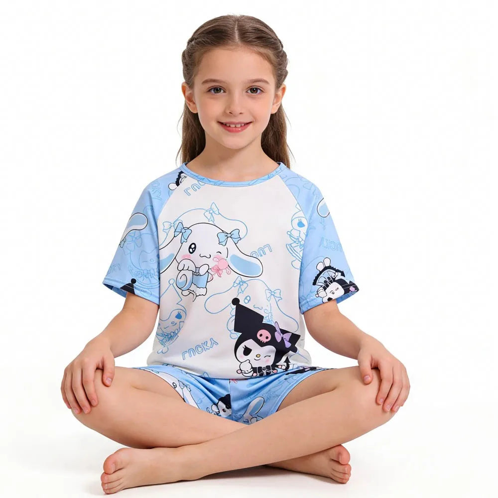 Hello Kitty Girls Summer Pajamas Set for Ages 3 to 12