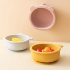 1PC Silicone Baby Tableware Suction Dinner Set Eating Training Baby Stuff Cartoon Cute Bear Shape Bowl Toddler Tableware