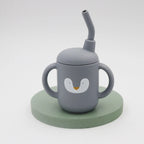 New cartoon 120ML Baby Silicone Sippy Cup BPA-Free Portable Storage Snack Container Feeding Cup  Leakproof trainer cup