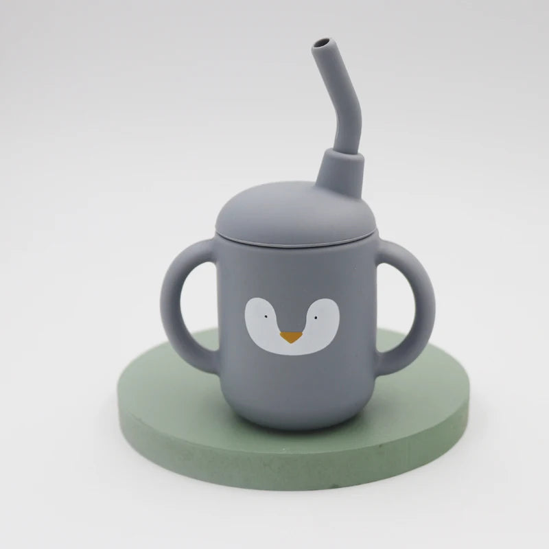 New cartoon 120ML Baby Silicone Sippy Cup BPA-Free Portable Storage Snack Container Feeding Cup  Leakproof trainer cup