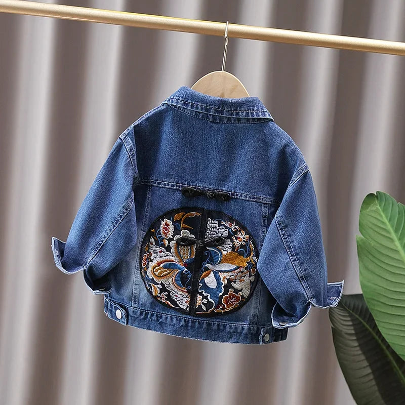 Denim Jacket for Girls Spring Casual Outerwear 7-12Y