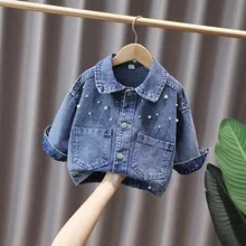 Denim Jacket for Girls Spring Casual Outerwear 7-12Y