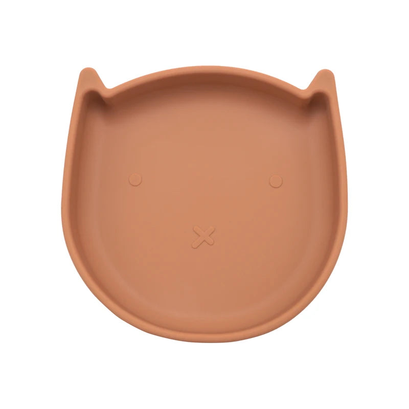 Silicone Cookware Cartoon Animal Feeding Solid Food Baby Dishes Plate Toddle Training Non-slip Suction Tray Children's Tableware