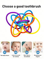 Baby Manhattan Grasping Ball - 3-in-1 Teether, Rattle, and Soft Rubber Grasping Toy for Early Education and Teething Relief