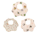 3 Baby Bibs, Soft Petal-Printed Baby Saliva Towels, Universal Feeding Bibs for Babies, Suitable for Use at Home and When Going Out