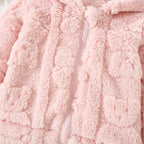 Baby Girl Coat Winter Solid Colour Lambswool Hooded Long Sleeve Girls Coat Cute Girls Warm Clothing