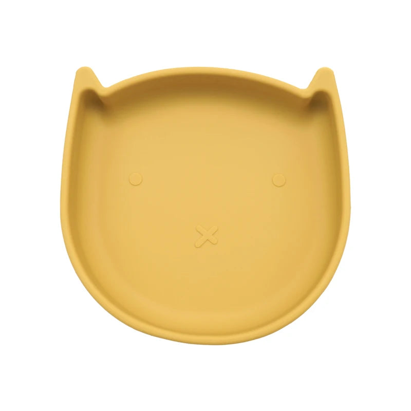 Silicone Cookware Cartoon Animal Feeding Solid Food Baby Dishes Plate Toddle Training Non-slip Suction Tray Children's Tableware