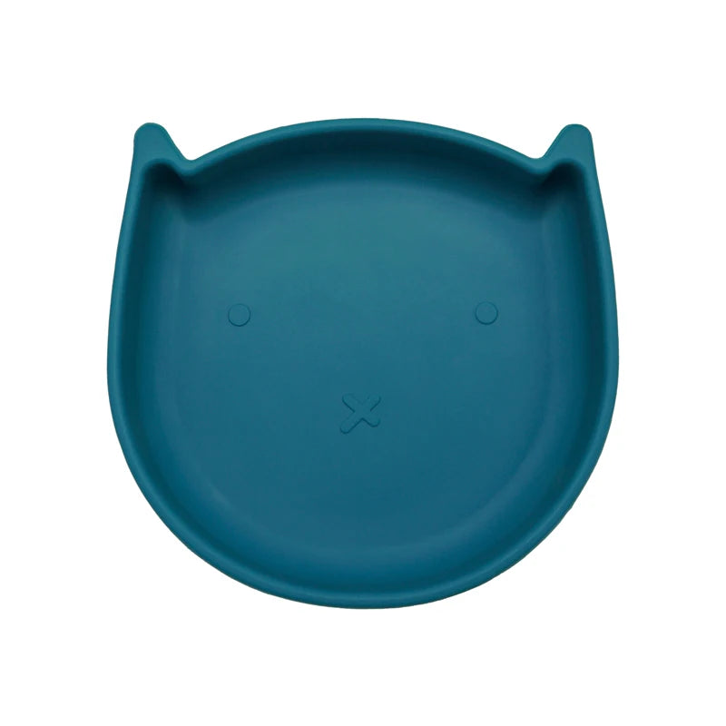 Silicone Cookware Cartoon Animal Feeding Solid Food Baby Dishes Plate Toddle Training Non-slip Suction Tray Children's Tableware