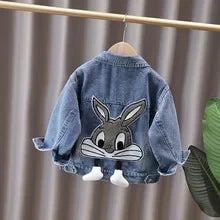 Denim Jacket for Girls Spring Casual Outerwear 7-12Y