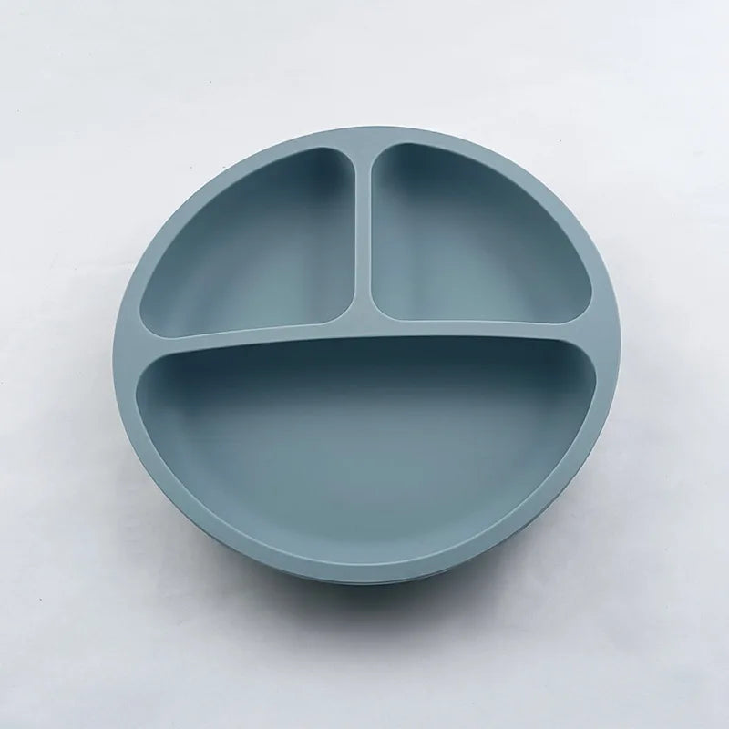 Baby Safe Sucker Silicone Dining Plate Solid Cute Cartoon Children Dishes Suction Toddler Training Tableware Kids Feeding Bowls