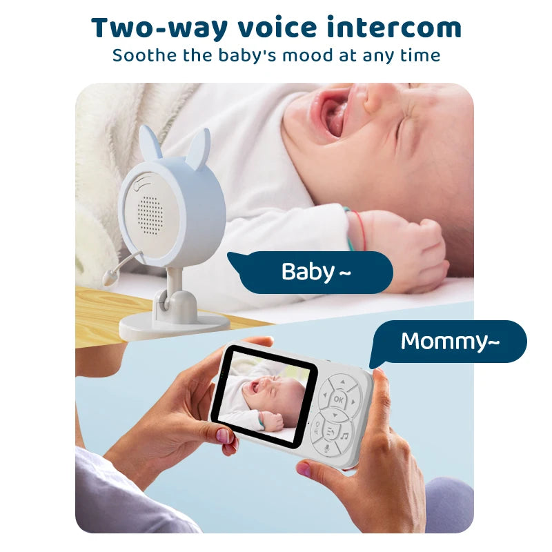 DANMINI new 3.5 "RGB night light baby monitor with night vision temperature detection voice intercom baby nanny security camera