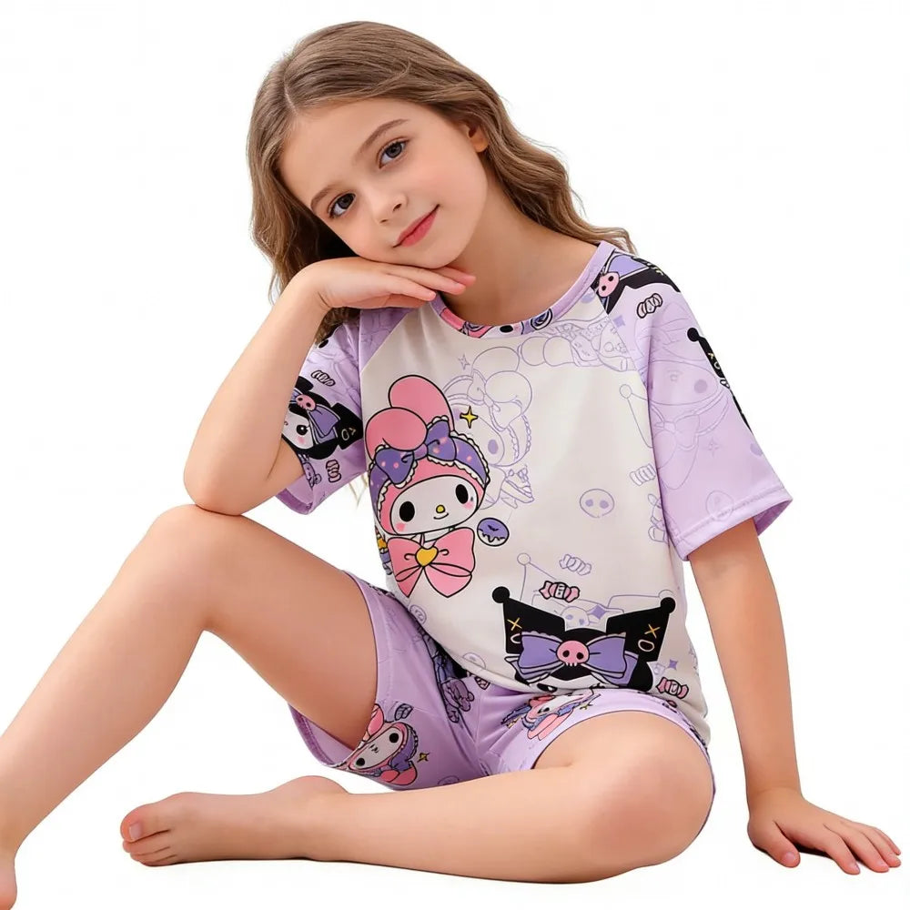 Hello Kitty Girls Summer Pajamas Set for Ages 3 to 12