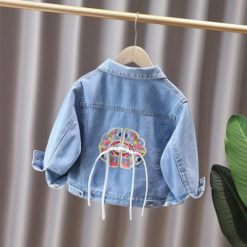 Denim Jacket for Girls Spring Casual Outerwear 7-12Y