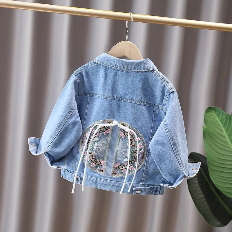 Denim Jacket for Girls Spring Casual Outerwear 7-12Y