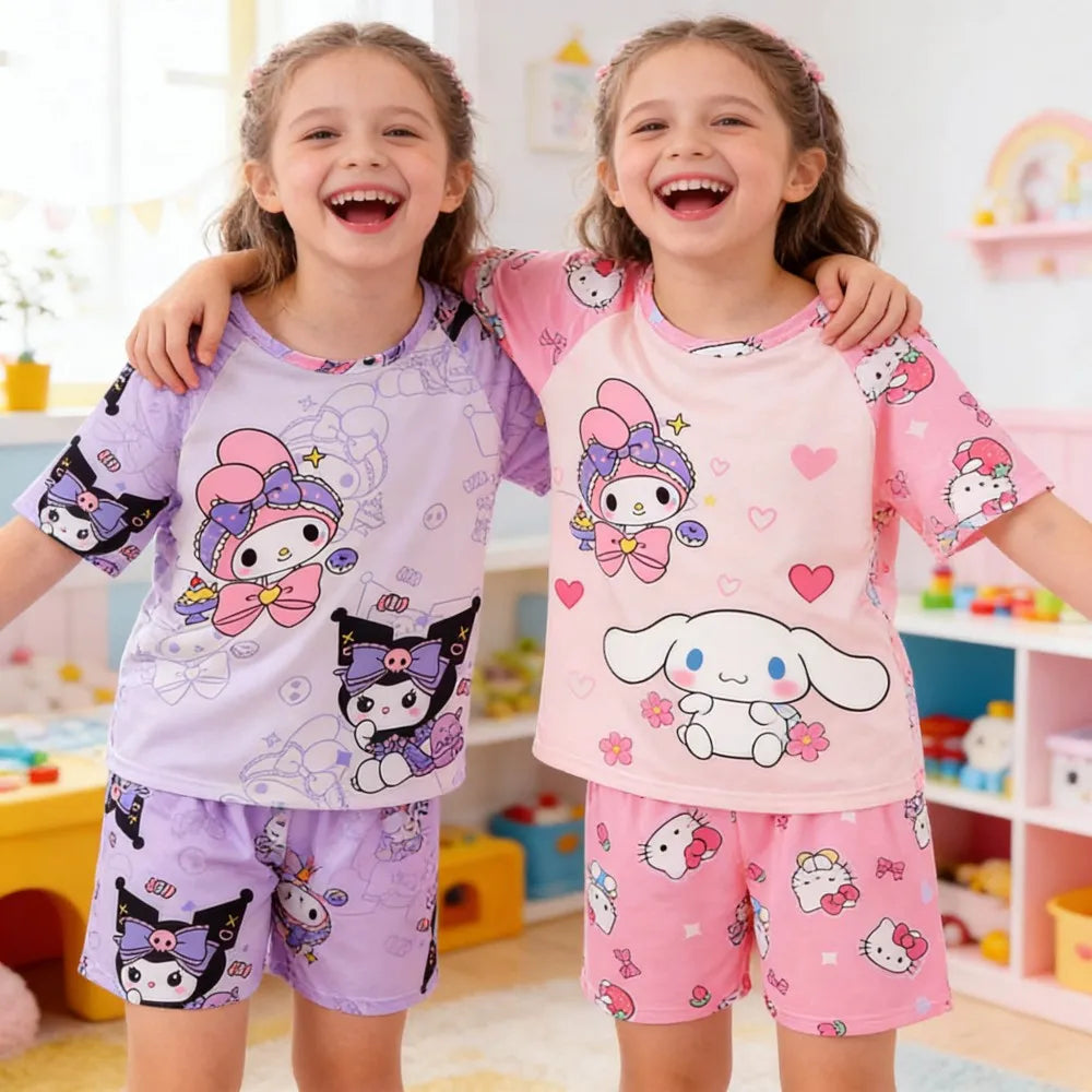 Hello Kitty Girls Summer Pajamas Set for Ages 3 to 12