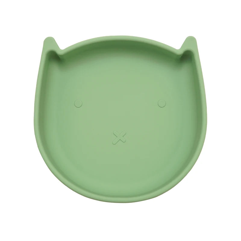 Silicone Cookware Cartoon Animal Feeding Solid Food Baby Dishes Plate Toddle Training Non-slip Suction Tray Children's Tableware
