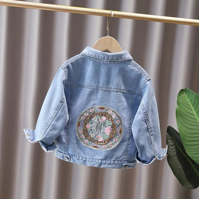 Denim Jacket for Girls Spring Casual Outerwear 7-12Y