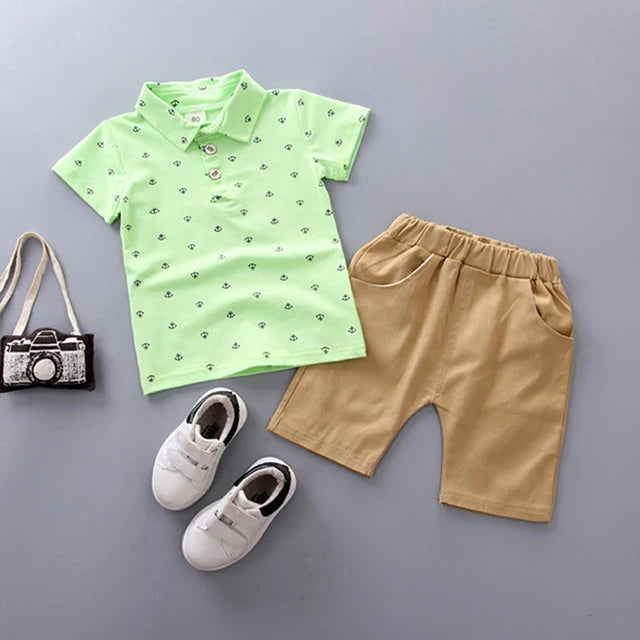 Boys Summer Clothes Set T-Shirt and Shorts 2pcs Outfit