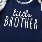 Newborn Baby Boys Fashion Clothes Set Letters Printed Long Sleeve Romper Bodysuit Top + infant Pants with Hat