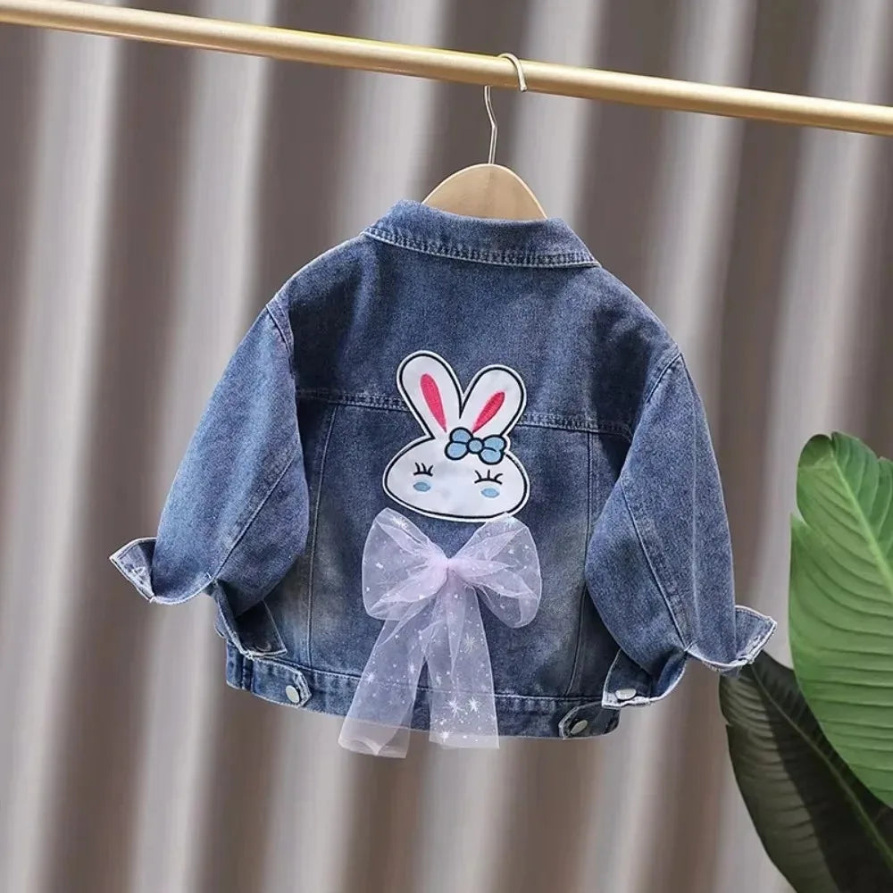 Denim Jacket for Girls Spring Casual Outerwear 7-12Y