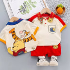 Trendy Disney Donald Duck Print Tracksuit Set for Kids