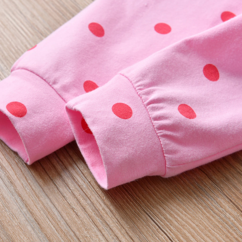 Newborn Baby Girl Clothes Long Sleeve Giraffe Print Romper Tops Dot Pants With Hat Infant Outfits Set