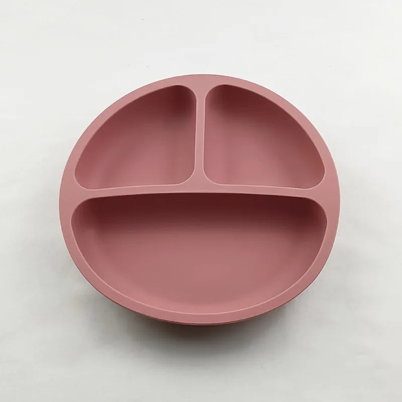 Baby Safe Sucker Silicone Dining Plate Solid Cute Cartoon Children Dishes Suction Toddler Training Tableware Kids Feeding Bowls